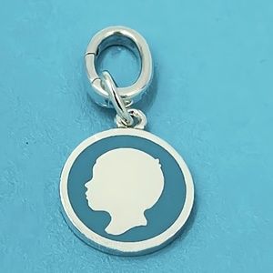 Rare Retired Tiffany & Co Blue Boy Silhouette Sterling Silver Charm Tag